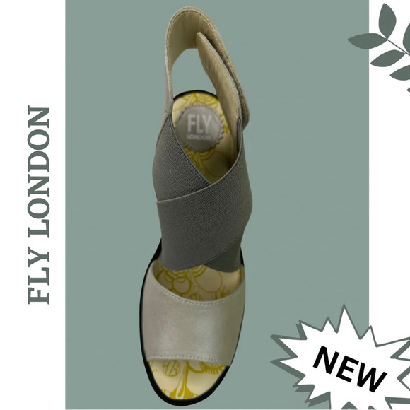 Fly  London Yuba Open Toe
Sandal Wedge 385 Borgogna
Silver Size 9 - 9.5 US 40 Eu - Picture 7 of 8